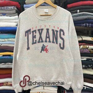 Vintage Houston Texans Sweatshirt, Vintage NFL Houston Texans Football Shirt Tee
